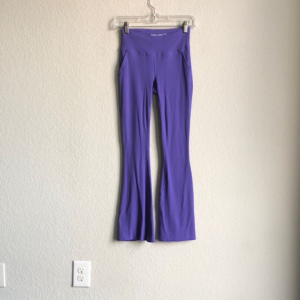 Outdoor Voices Superform Rib Flare Leggings Purple XS